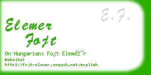 elemer fojt business card